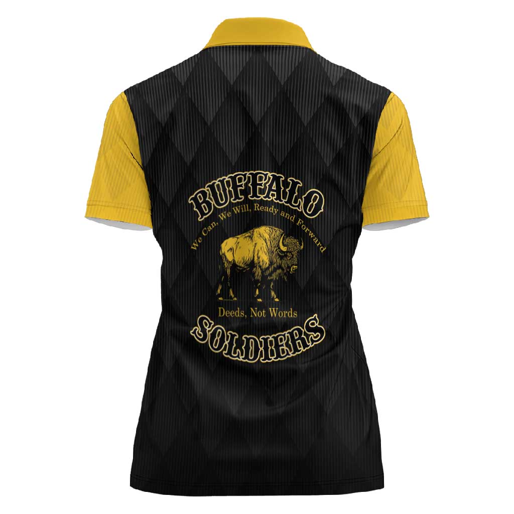 Personalized Buffalo Soldiers Women Polo Shirt We Can We Will Ready and Forward