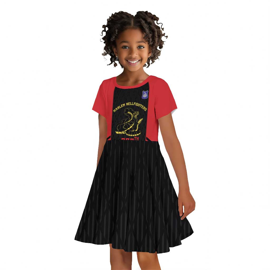 Personalized Harlem Hellfighters Kid Short Sleeve Dress 369th Infantry Regiment Legacy