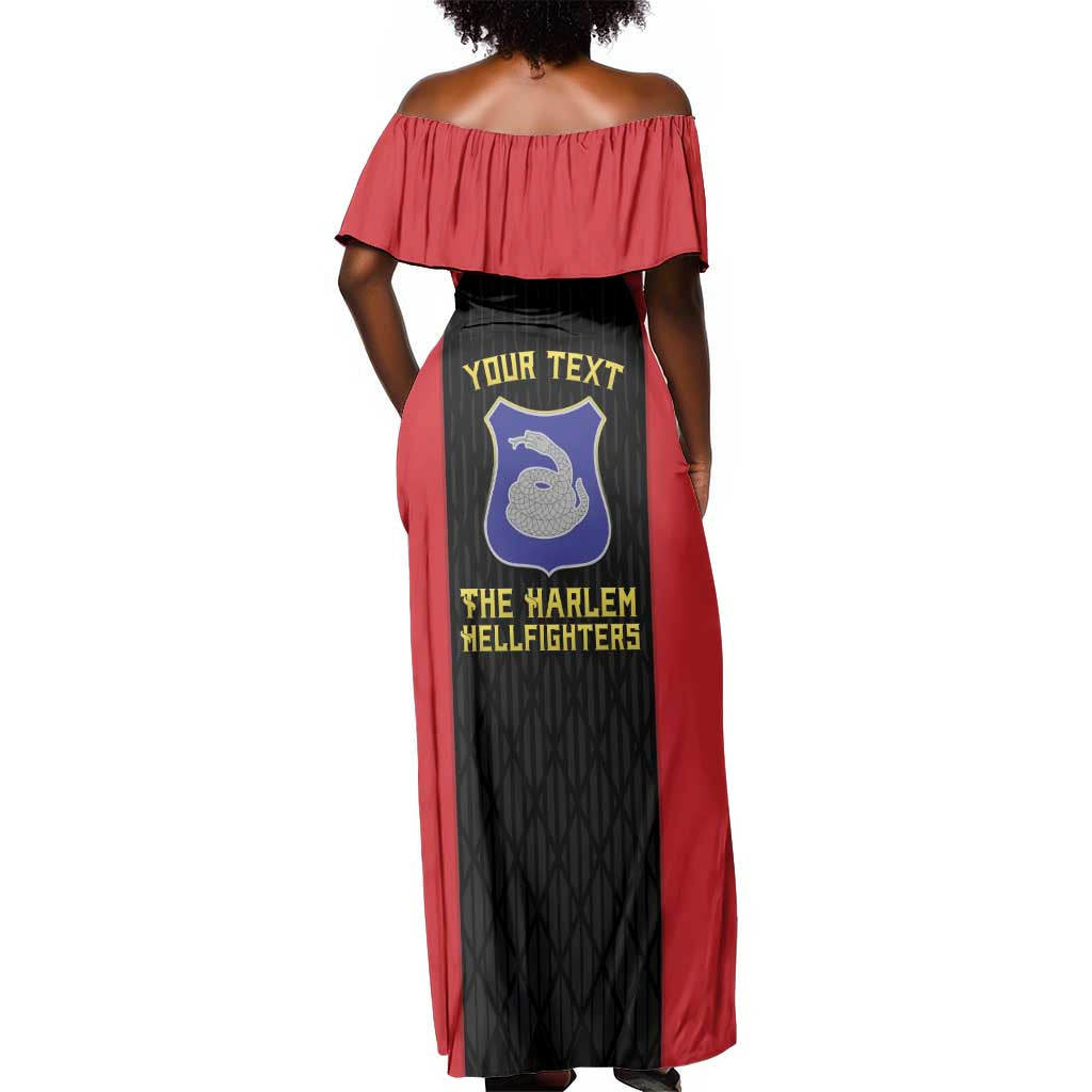 Personalized Harlem Hellfighters Off Shoulder Maxi Dress 369th Infantry Regiment Legacy