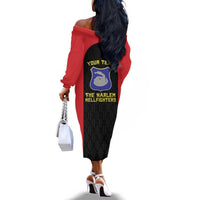 Personalized Harlem Hellfighters Off The Shoulder Long Sleeve Dress 369th Infantry Regiment Legacy