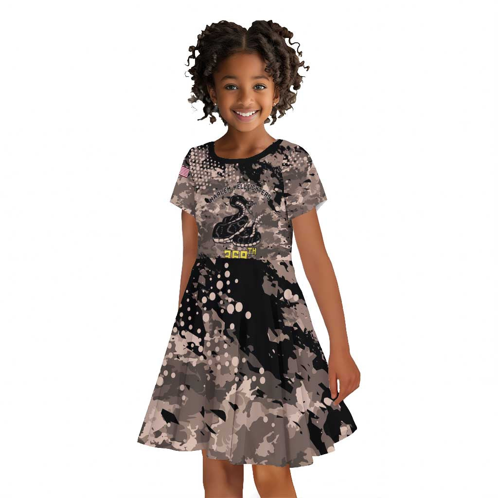 Harlem Hellfighters 369th Infantry Regiment Legacy Kid Short Sleeve Dress God Damn Lets Go