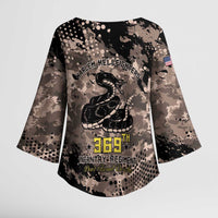Harlem Hellfighters 369th Infantry Regiment Legacy Kimono Sleeve Blouse God Damn Lets Go