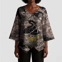 Harlem Hellfighters 369th Infantry Regiment Legacy Kimono Sleeve Blouse God Damn Lets Go