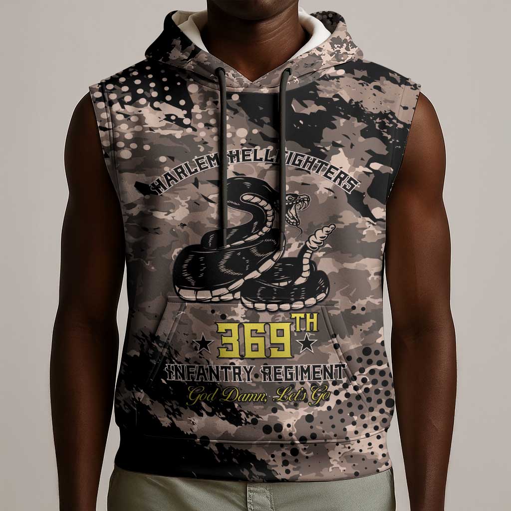 Harlem Hellfighters 369th Infantry Regiment Legacy Sleeveless Hoodie God Damn Lets Go
