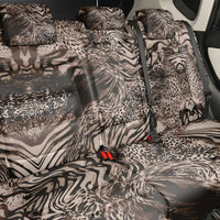 African Safari Zebra Leopard Swirl Pattern Back Car Seat Cover