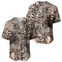 African Safari Zebra Leopard Swirl Pattern Baseball Jersey