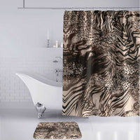 African Safari Zebra Leopard Swirl Pattern Bathroom Set