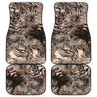African Safari Zebra Leopard Swirl Pattern Car Mats