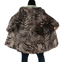 African Safari Zebra Leopard Swirl Pattern Cloak