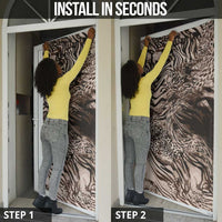 African Safari Zebra Leopard Swirl Pattern Door Cover