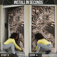 African Safari Zebra Leopard Swirl Pattern Door Cover