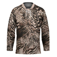 African Safari Zebra Leopard Swirl Pattern Hockey Jersey