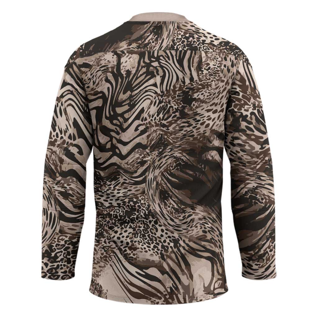 African Safari Zebra Leopard Swirl Pattern Hockey Jersey