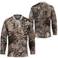 African Safari Zebra Leopard Swirl Pattern Hockey Jersey