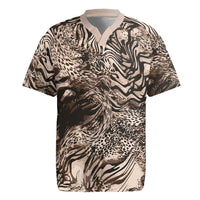 African Safari Zebra Leopard Swirl Pattern Rugby Jersey