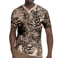 African Safari Zebra Leopard Swirl Pattern Rugby Jersey