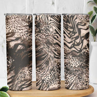 African Safari Zebra Leopard Swirl Pattern Skinny Tumbler