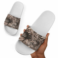 African Safari Zebra Leopard Swirl Pattern Slide Sandals