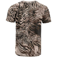 African Safari Zebra Leopard Swirl Pattern T shirt