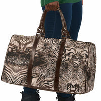 African Safari Zebra Leopard Swirl Pattern Travel Bag