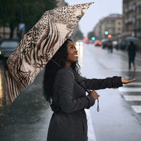 African Safari Zebra Leopard Swirl Pattern Umbrella