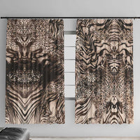 African Safari Zebra Leopard Swirl Pattern Window Curtain