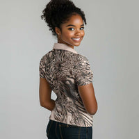 African Safari Zebra Leopard Swirl Pattern Women Polo Shirt