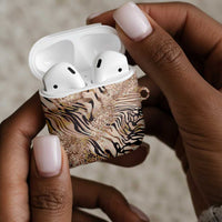 African Zebra Leopard Pattern AirPods Case Sand Taupe Beige