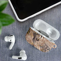 African Zebra Leopard Pattern AirPods Case Sand Taupe Beige