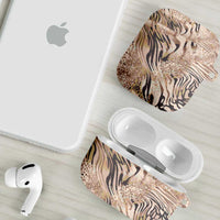 African Zebra Leopard Pattern AirPods Case Sand Taupe Beige