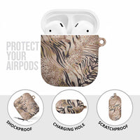African Zebra Leopard Pattern AirPods Case Sand Taupe Beige