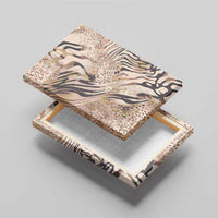 African Zebra Leopard Pattern Canvas Wall Art Sand Taupe Beige