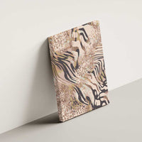 African Zebra Leopard Pattern Canvas Wall Art Sand Taupe Beige