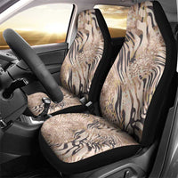 African Zebra Leopard Pattern Car Seat Cover Sand Taupe Beige