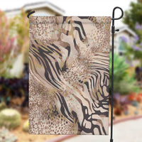 African Zebra Leopard Pattern Garden Flag Sand Taupe Beige