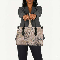 African Zebra Leopard Pattern Leather Bag Sand Taupe Beige