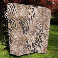 African Zebra Leopard Pattern Quilt Sand Taupe Beige