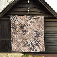 African Zebra Leopard Pattern Quilt Sand Taupe Beige