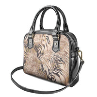 African Zebra Leopard Pattern Shoulder Handbag Sand Taupe Beige