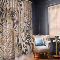 African Zebra Leopard Pattern Window Curtain Sand Taupe Beige