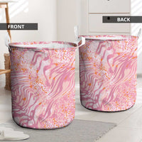 African Zebra Leopard Pattern Laundry Basket Blush Savannah