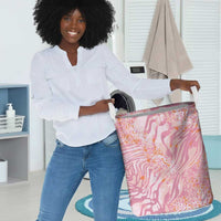 African Zebra Leopard Pattern Laundry Basket Blush Savannah