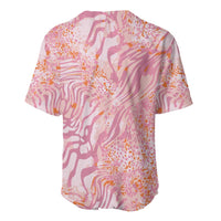 African Zebra Leopard Pattern Baseball Jersey Blush Savannah
