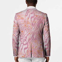 African Zebra Leopard Pattern Blazer Blush Savannah