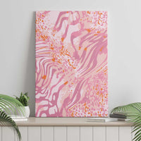 African Zebra Leopard Pattern Canvas Wall Art Blush Savannah