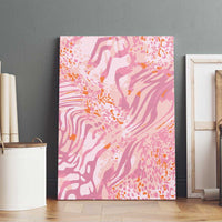 African Zebra Leopard Pattern Canvas Wall Art Blush Savannah