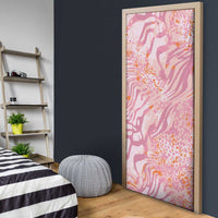 African Zebra Leopard Pattern Door Cover Blush Savannah