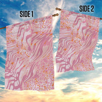 African Zebra Leopard Pattern Garden Flag Blush Savannah