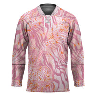 African Zebra Leopard Pattern Hockey Jersey Blush Savannah