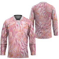African Zebra Leopard Pattern Hockey Jersey Blush Savannah